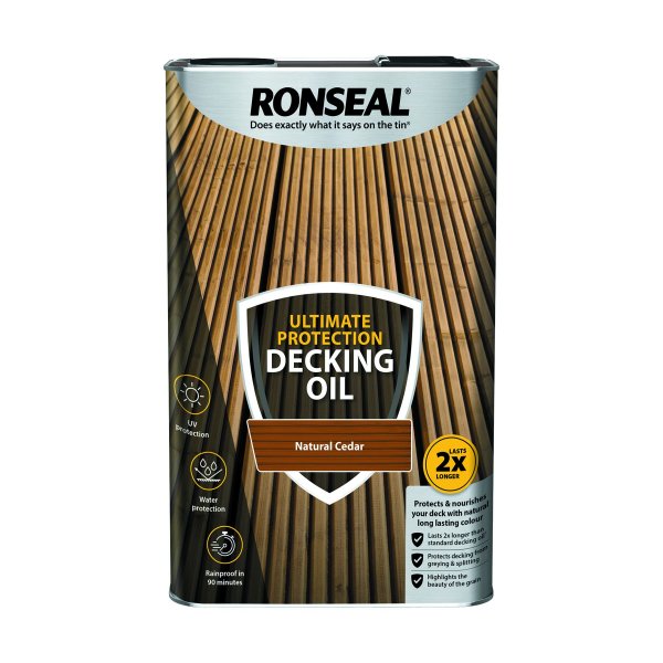 Ronseal Decking Oil Life 5l Natural Cedar