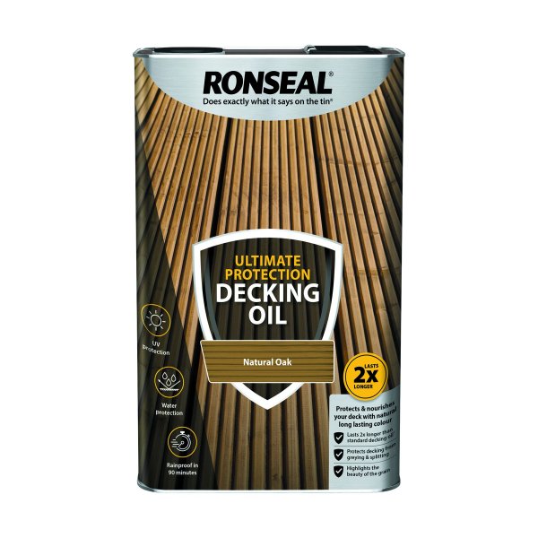 Ronseal Decking Oil Life 5l Natural Oak