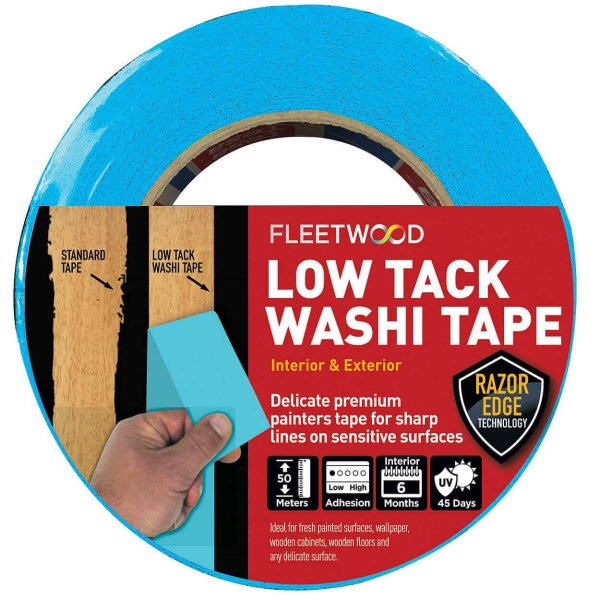 Fleetwood 1" (25mm) Low Tack Washi Masking Tape
