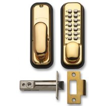 Codelocks Digital Push Button Door Lock Brass with Dual Backplate