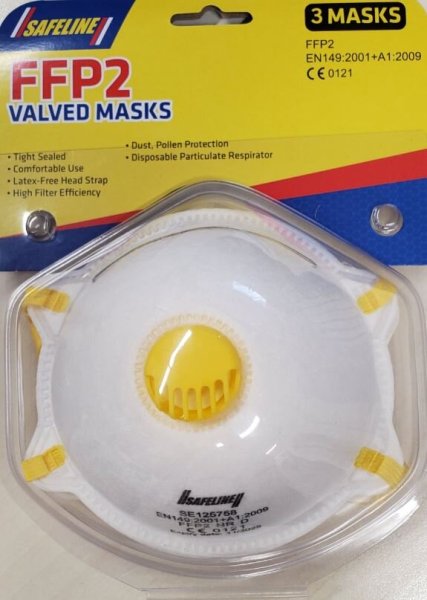 Safeline FFP2 Disposable Masks (Pack of 3)