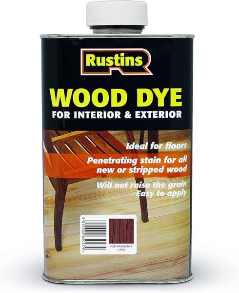 Rustins 1l Wood Dye Red Mahogany