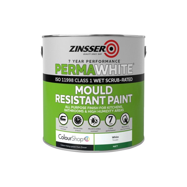 Zinsser Permawhite Mould Resistant Interior Satin White 1l