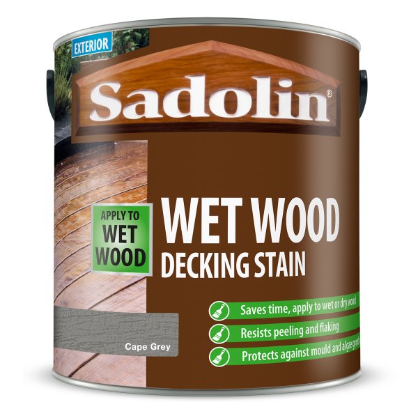 Sadolin Wet Wood Decking Stain 2.5l Cape Grey