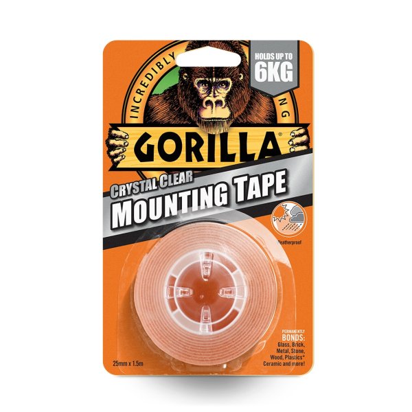 Gorilla Mounting Tape Crystal Clear 1.5m x 25mm