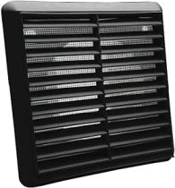 Louvre/Flyscreen Vent Black with 100mm Flange