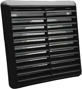 Louvre/Flyscreen Vent Black with 100mm Flange