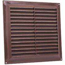 Louvre/Flyscreen Vent Brown with 100mm Flange