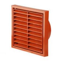 Louvre/Flyscreen Vent Terracotta with 100mm Flange