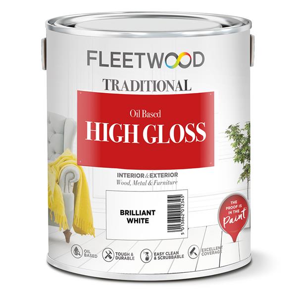 Fleetwood Oil-Based High Gloss 1ltr White (33% EXTRA)