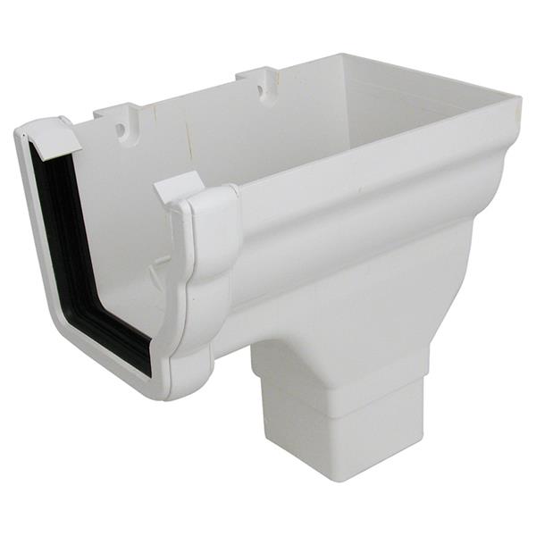 White Niagara 110mm Gutter Stopend Outlet (Left)