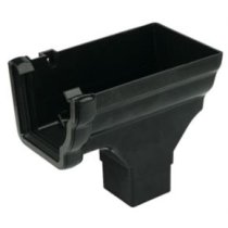 Black Niagara 110mm Gutter Stopend Outlet (Right)