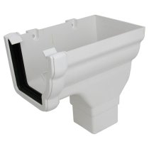 White Niagara 110mm Gutter Stopend Outlet (Right)