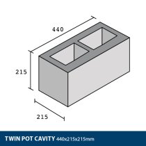 9" Cavity Block 440mm x 215mm x 215mm